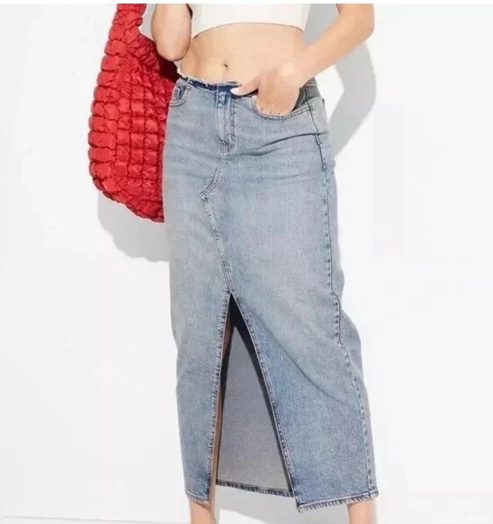 Wild Fable Denim Maxi Skirt Blue Women's 6 New